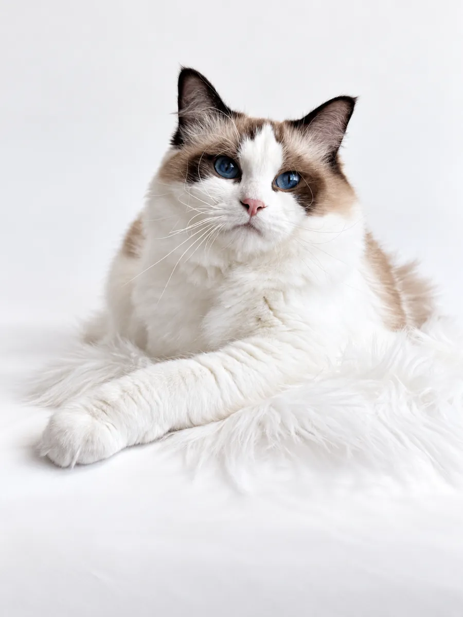 Luna, a seal bicolor Ragdoll queen at Lapdolls Cattery